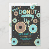 ドーナツ成長1st誕生日招待状ボーイドーナツ 招待状 (正面/裏面)