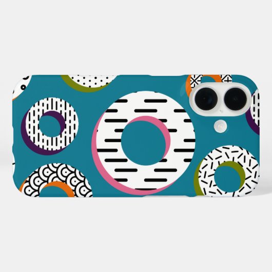 ドーナツ抽象芸術モノラインパタポップ・アートのーンアート Case-Mate iPhoneケース (裏面 (横))