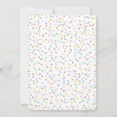 ドーナツ招待状ドーナツ誕生会のピンクの金ゴールド 招待状 (裏面)