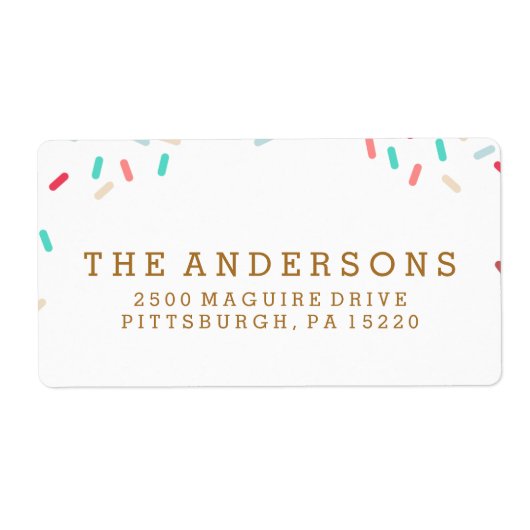 ドーナツ振りかける差出人住所ラベル ラベル (正面)