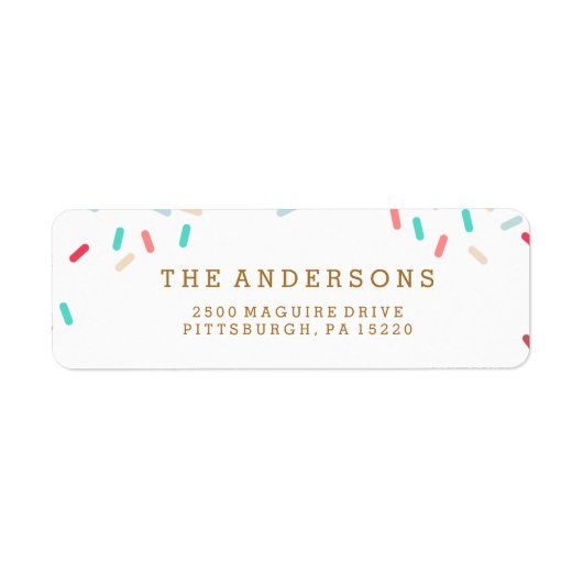 ドーナツ振りかける差出人住所ラベル ラベル (正面)