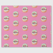 ドーナツ散水水色ラッピング紙 ラッピングペーパー (フラット)