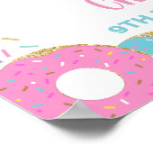 ドーナツ散水誕生日ベビーシャワーウェルカムサイン ポスター (角)