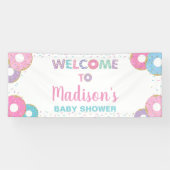 ドーナツ散水誕生日ベビーシャワー背景 横断幕 (横)