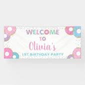 ドーナツ散水誕生日ベビーシャワー背景 横断幕 (横)