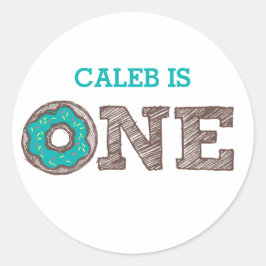 ドーナツ最初の誕生日ステッカー ラウンドシール