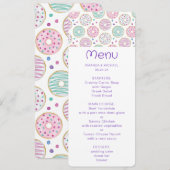 ドーナツ柄のキュートでカラフルなメニュー 招待状 (正面/裏面)