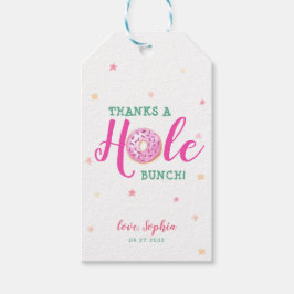 ドーナツ水感謝してい色穴バンチありがとう ギフトタグ