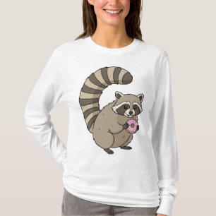 ドーナツ泥棒アライグマTシャツ Tシャツ
