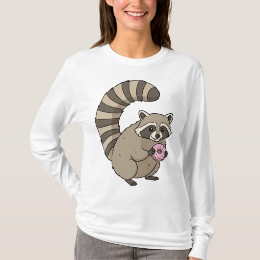 ドーナツ泥棒アライグマTシャツ Tシャツ (正面)
