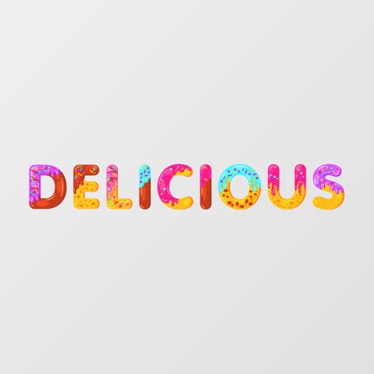 ドーナツ漫画おいしい釉薬の振りかけ ウィンドウサイン (シート)