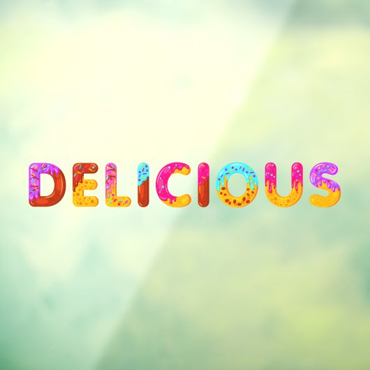 ドーナツ漫画おいしい釉薬の振りかけ ウィンドウサイン (シート3)