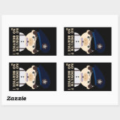 「ドーナツ無し、サービス無おもしろいし」警官 長方形シール (シート)