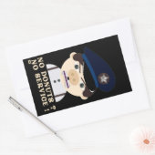 「ドーナツ無し、サービス無おもしろいし」警官 長方形シール (封筒)