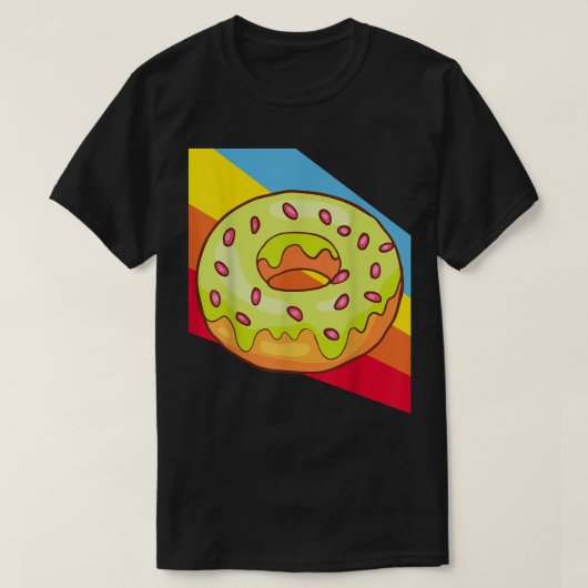 ドーナツ焼きベーカリーベーカー菓子食べ物おいしい甘い Tシャツ (デザイン正面)