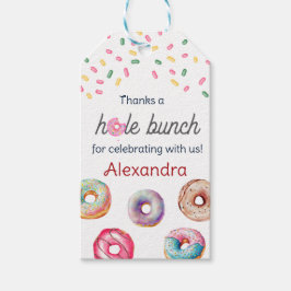 ドーナツ甘いワンピンク1歳の誕生日パーティー ギフトタグ