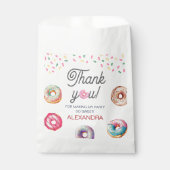 ドーナツ甘いワンピンク1歳の誕生日パーティー フェイバーバッグ (正面)