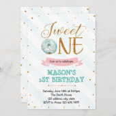 ドーナツ甘いワンボーイパーティー 招待状 (正面/裏面)