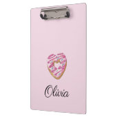 ドーナツ甘い女の子の振り掛け名パーソナライズされた前 クリップボード (左)
