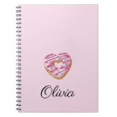 ドーナツ甘い女の子の振り掛け名パーソナライズされた前 ノートブック (正面)