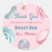 ドーナツ甘い女可愛カラフルい ラウンドシール (正面)