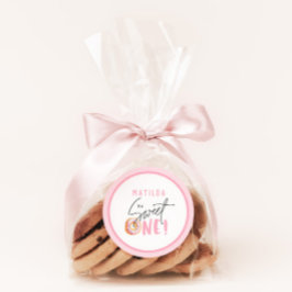 ドーナツ甘い1日の誕生日パーティーのお願い ラウンドシール