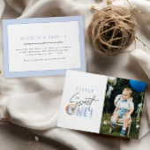 ドーナツ甘い1歳の誕生日の写真パーティー 案内状