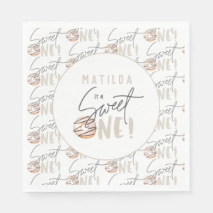 ドーナツ甘い1歳の誕生日パーティの招待状 スタンダードランチョンナプキン