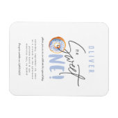 ドーナツ甘い1歳の誕生日パーティの招待状 マグネット (横)