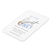 ドーナツ甘い1歳の誕生日パーティの招待状 マグネット (左側)