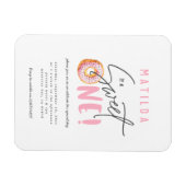 ドーナツ甘い1歳の誕生日パーティの招待状 マグネット (横)