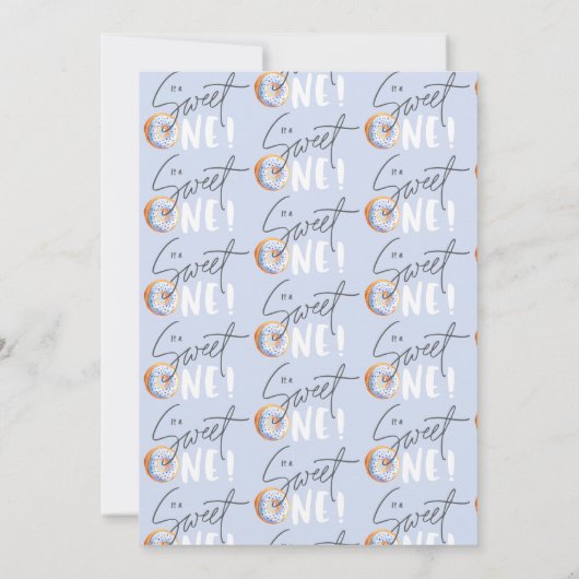 ドーナツ甘い1歳の誕生日パーティの招待状 案内状 (裏面)