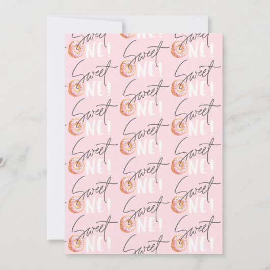 ドーナツ甘い1歳の誕生日パーティの招待状 案内状 (裏面)