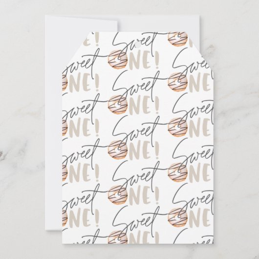 ドーナツ甘い1歳の誕生日パーティの招待状 案内状 (裏面)