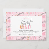 ドーナツ甘い1歳の誕生日パーティの招待状 案内状 (裏面)