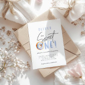 ドーナツ甘い1歳の誕生日パーティの招待状 案内状