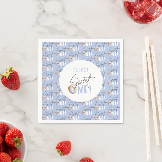 ドーナツ甘い1歳の誕生日パーティーの衣装 スタンダードカクテルナプキン (インサイチュ)