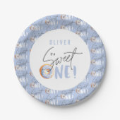 ドーナツ甘い1歳の誕生日パーティーの衣装 ペーパープレート (正面)