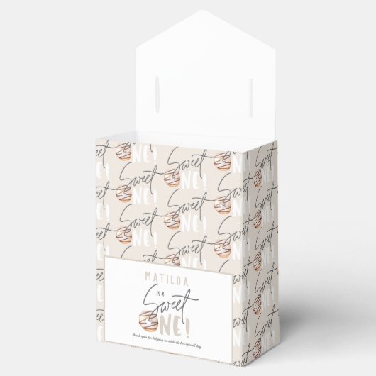 ドーナツ甘い1歳の誕生日パーティー フェイバーボックス (オープン)