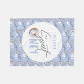 ドーナツ甘い1歳の誕生日パーティー` フリースブランケット (正面(横))