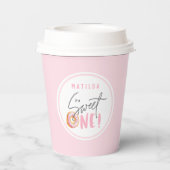 ドーナツ甘い1歳の誕生日パーティー 紙コップ (裏面)