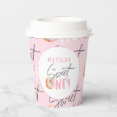 ドーナツ甘い1歳の誕生日パーティー 紙コップ (裏面)