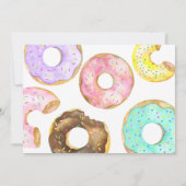 ドーナツ甘い1歳1歳の誕生日ガールカワイイパーティー 招待状 (裏面)