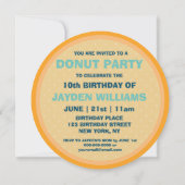 ドーナツ男女兼用パーティーany age子供の誕生日 招待状 (裏面)
