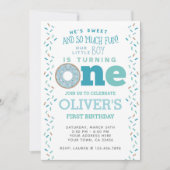 ドーナツ第1誕生日招待状 招待状 (正面)