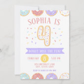 ドーナツ第4誕生日招待状 招待状 (正面)