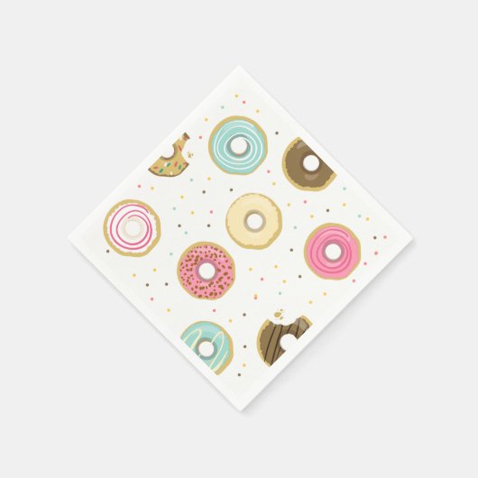 ドーナツ紙ナプキンピンクドーナツ甘誕生日 スタンダードカクテルナプキン (角)