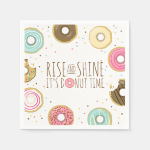 ドーナツ紙ナプキンピンクドーナツ甘誕生日 スタンダードカクテルナプキン