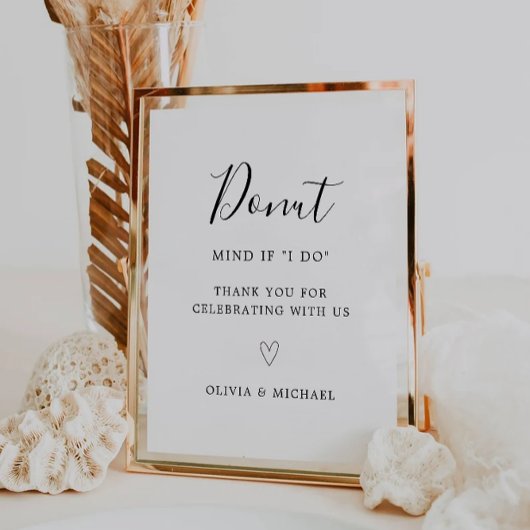 ドーナツ結婚式の引き出物サインミニマリストドーナツバーサイン 台座サイン