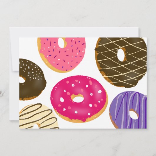 ドーナツ育ておもしろいかわいい写真1歳の誕生日 招待状 (裏面)